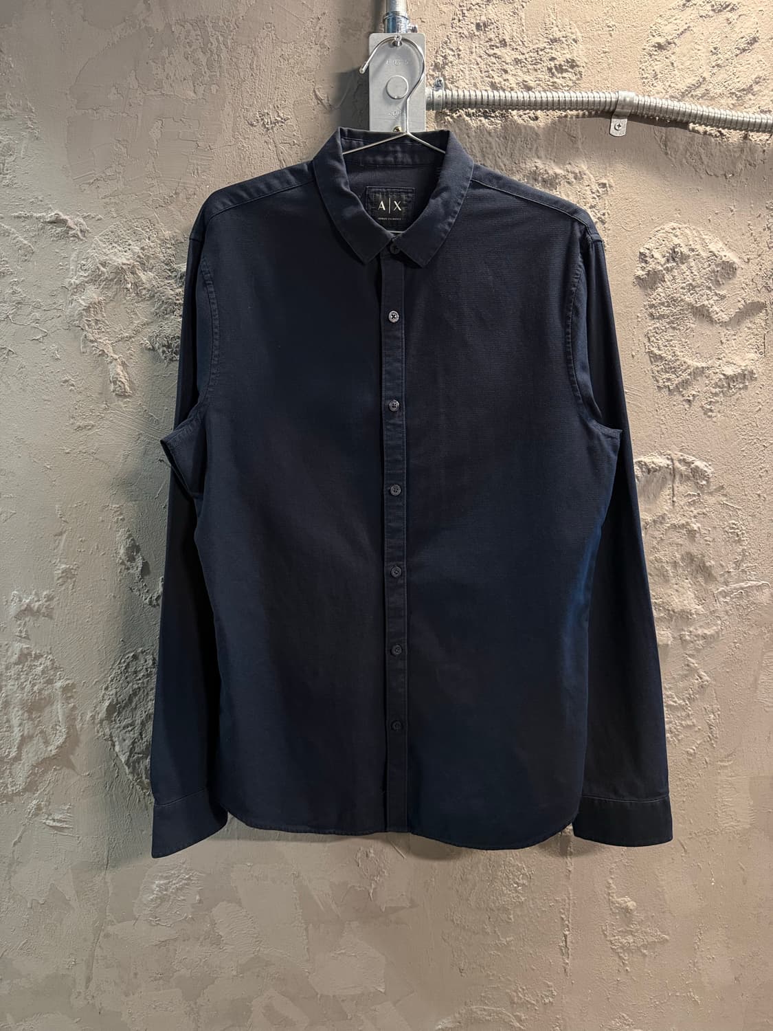 M 알마니익스체인지 ARMANI 슬림핏 베이직 셔츠 네이비 상품이미지1