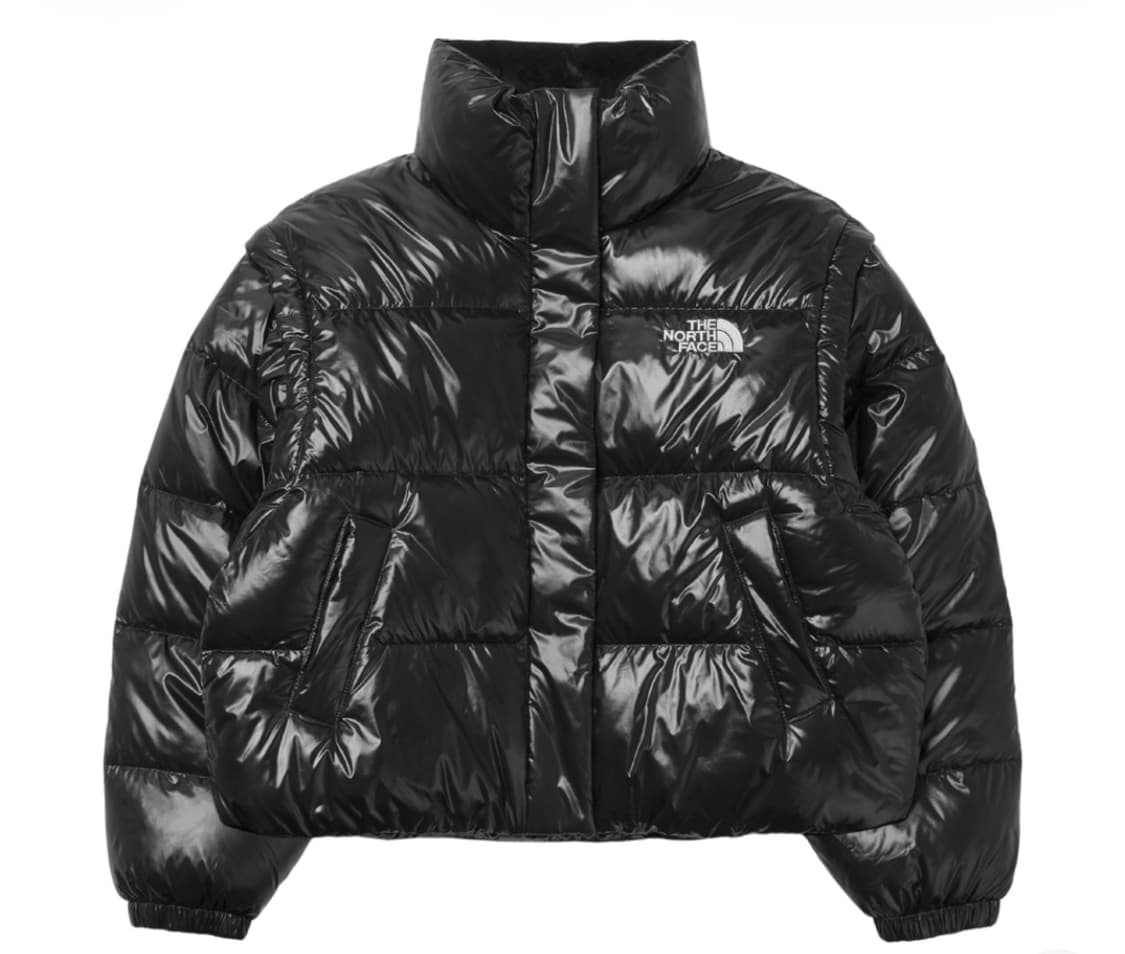 노스페이스 화이트 라벨 글로시 디테처블 다운 자켓 블랙 상품이미지1