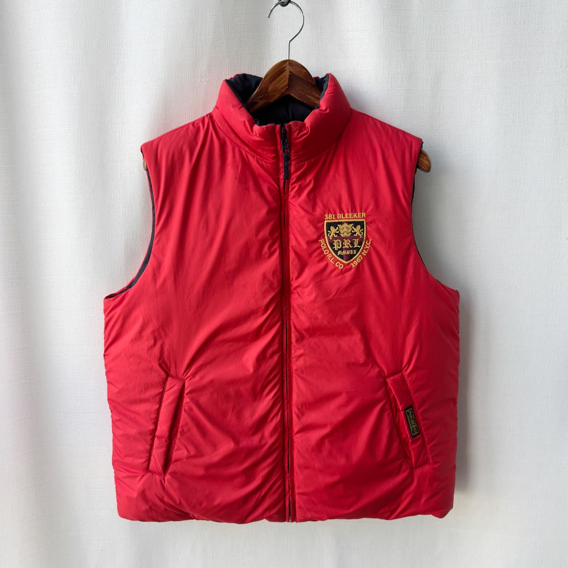 폴로 랄프로렌 자수 리버시블 다운 베스트 네이비 레드 XL(18-20) 상품이미지3