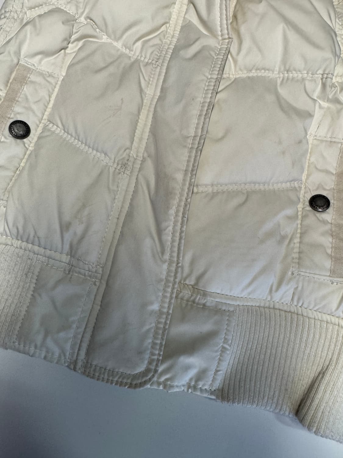 여성 후아유 아이보리 후드 패딩 조끼 s 상품이미지5