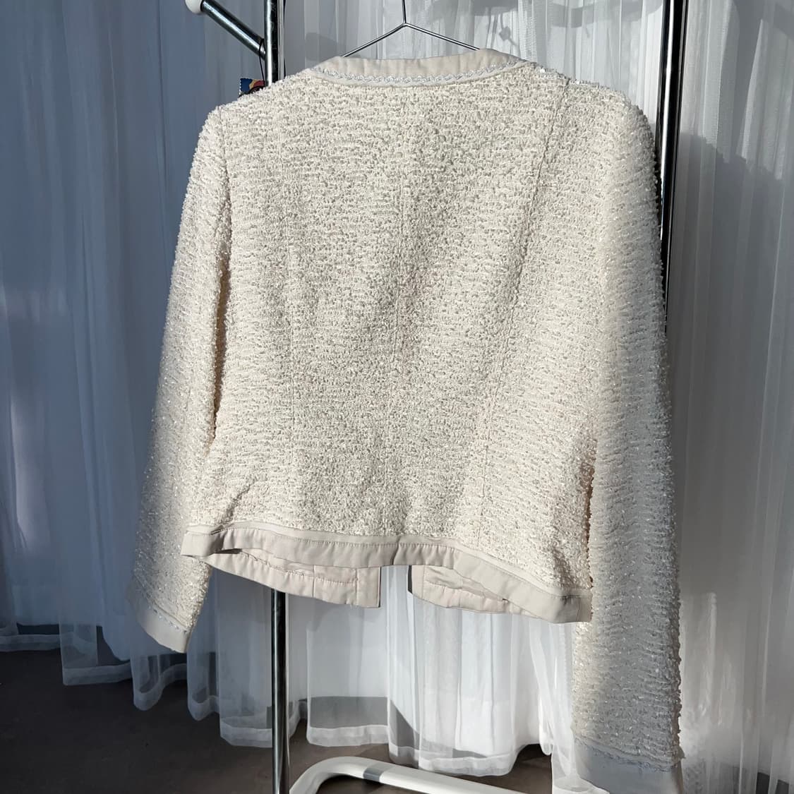 [하객룩 백화점퀄]화이트 펄 트위드 자켓 아이보리 상품이미지6