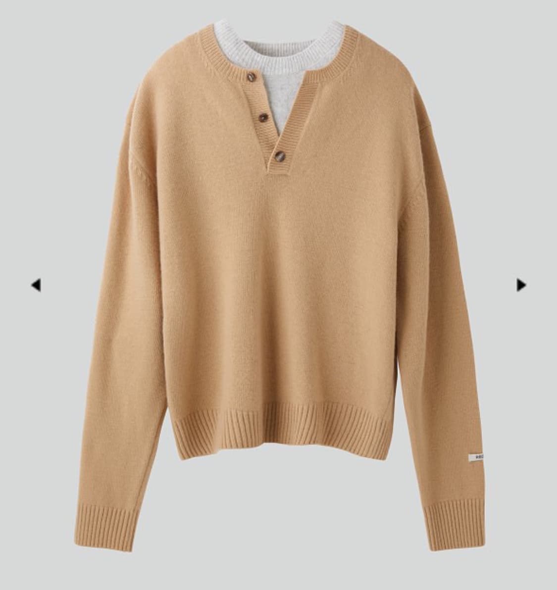 (s) 렉토 24fw 더블 레이어드 니트 베이지 상품이미지1