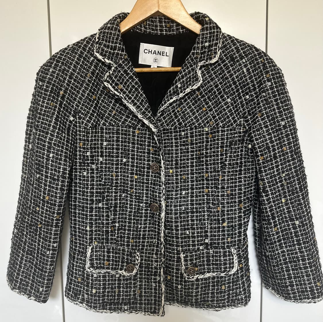 샤넬 트위드 블랙 자켓 정품 상품이미지2