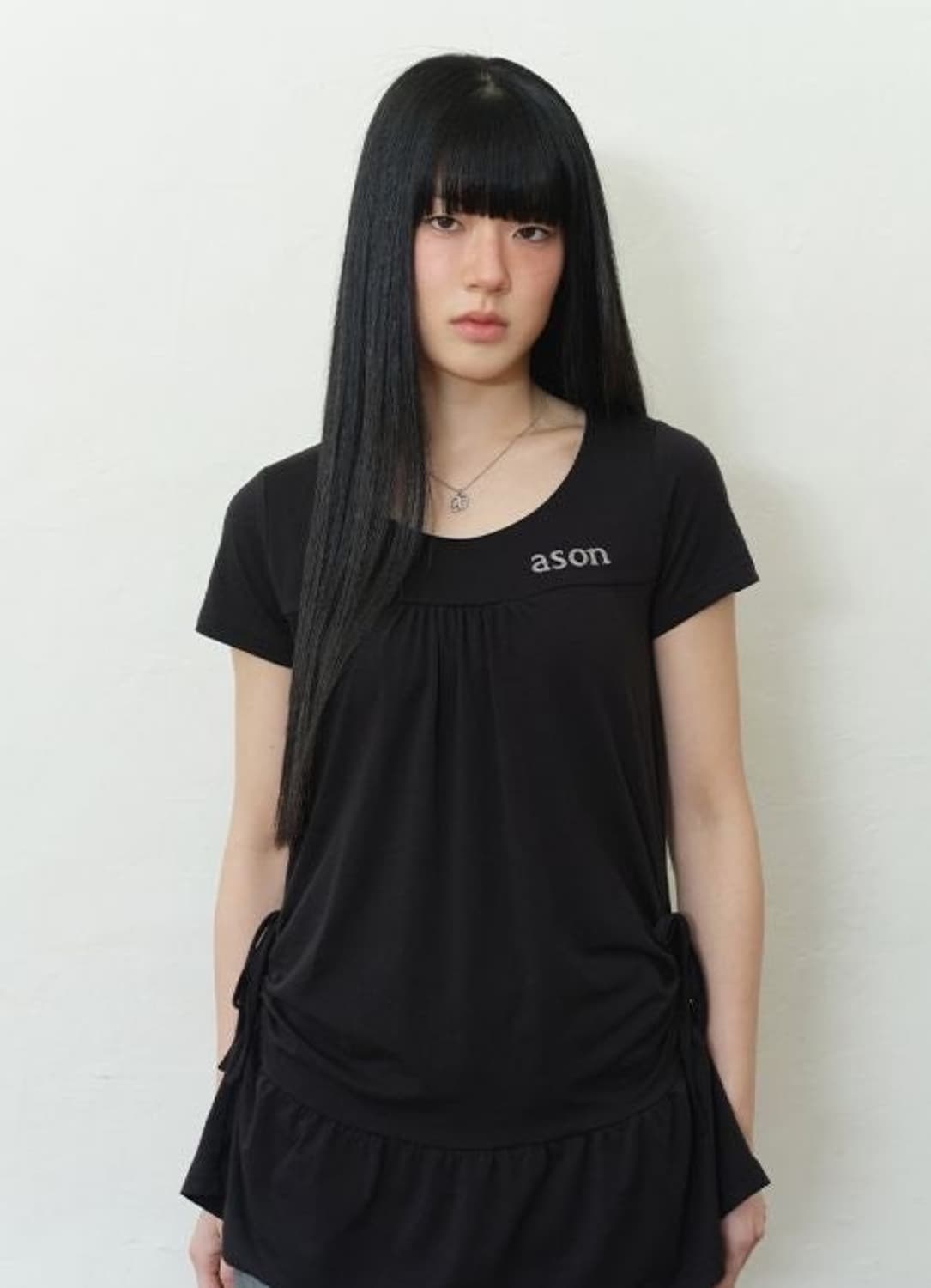 애즈온 ETTII FRILL DRESS / 블랙 상품이미지1