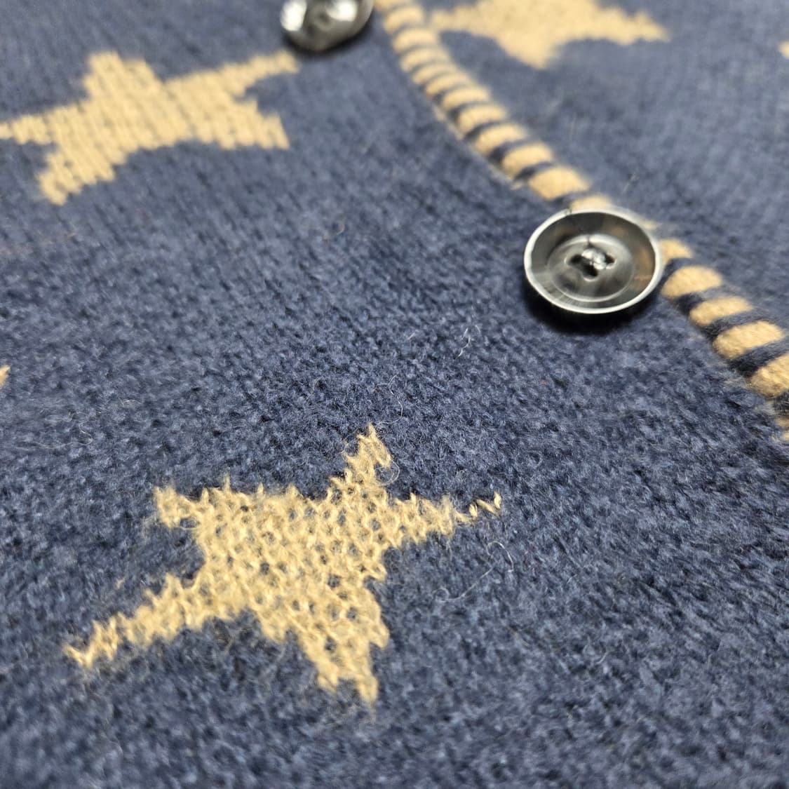 ROMWE 네이비 별 패턴 가디건 상품이미지2