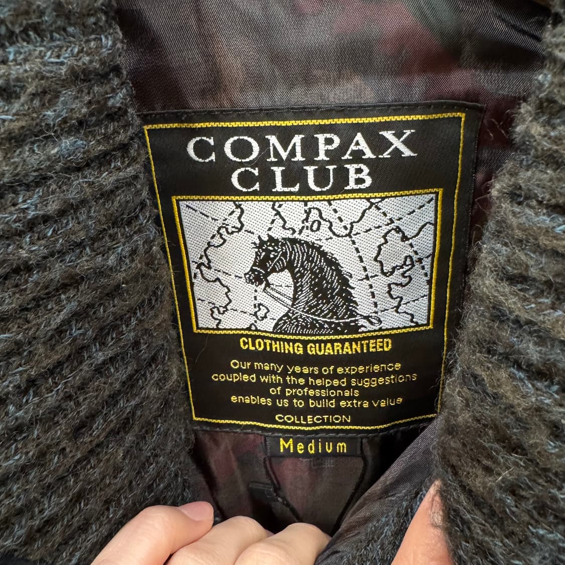 JPN VINTAGE 가디건 자켓 셔닐 패치워크 배색 네이비 상품이미지5