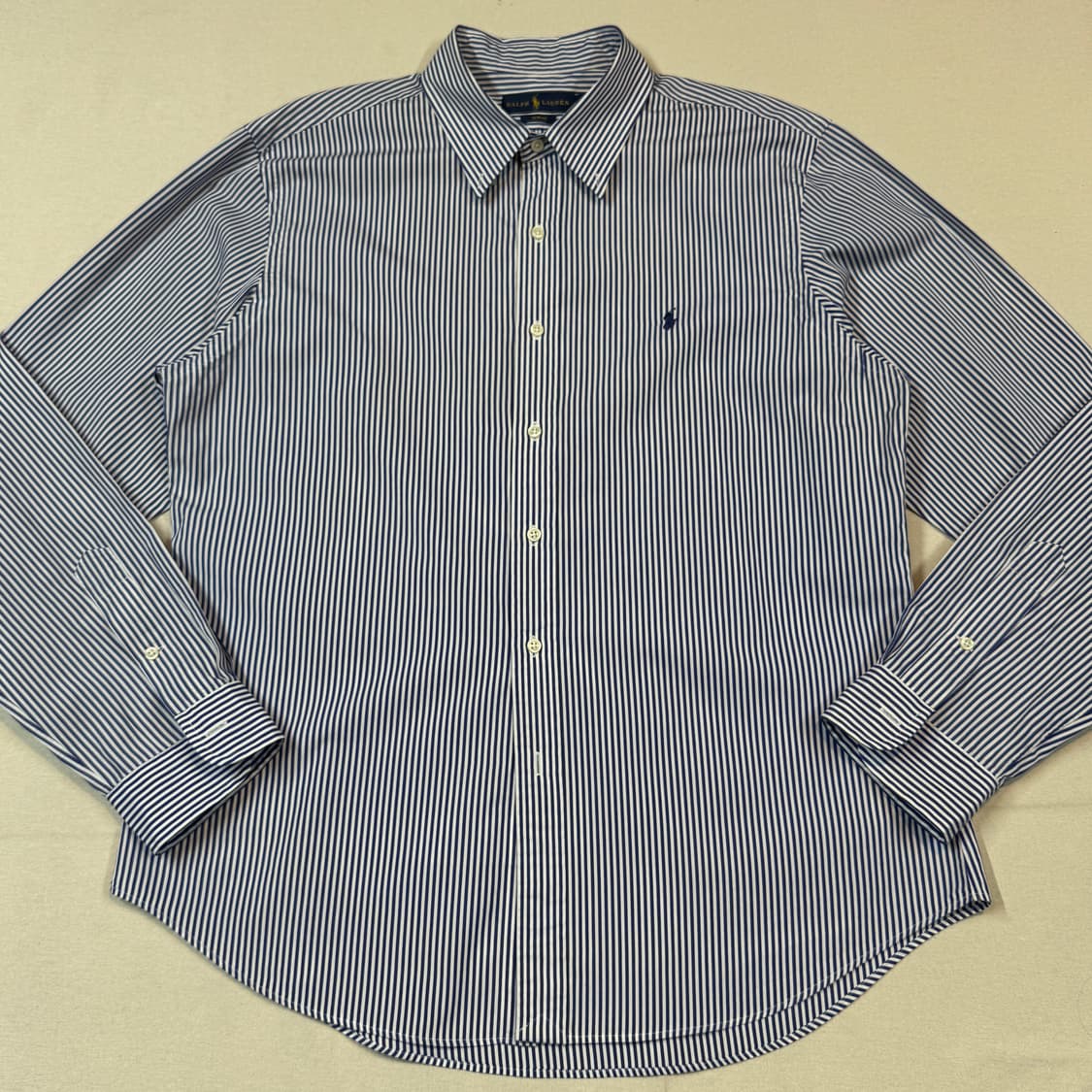 XL) 폴로 랄프로렌 클래식 블루 스트라이프 포플린 셔츠 상품이미지2