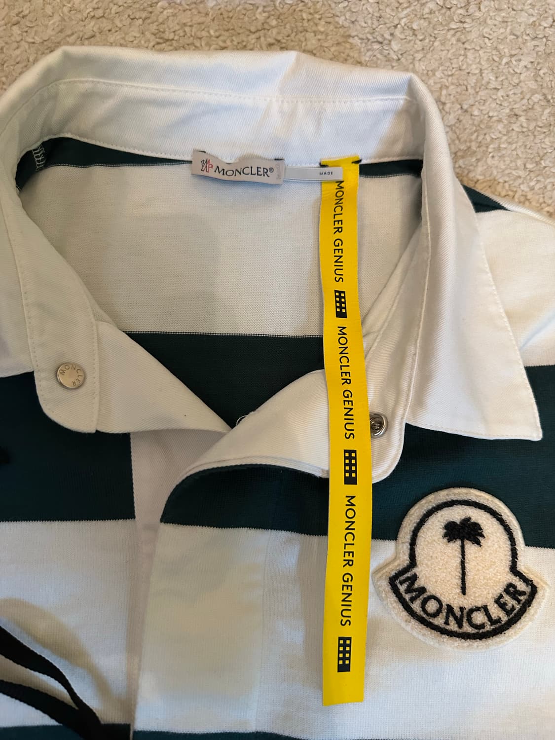 몽클레르 x 팜 엔젤스 스트라이프 롱슬리브 폴로 셔츠 상품이미지3