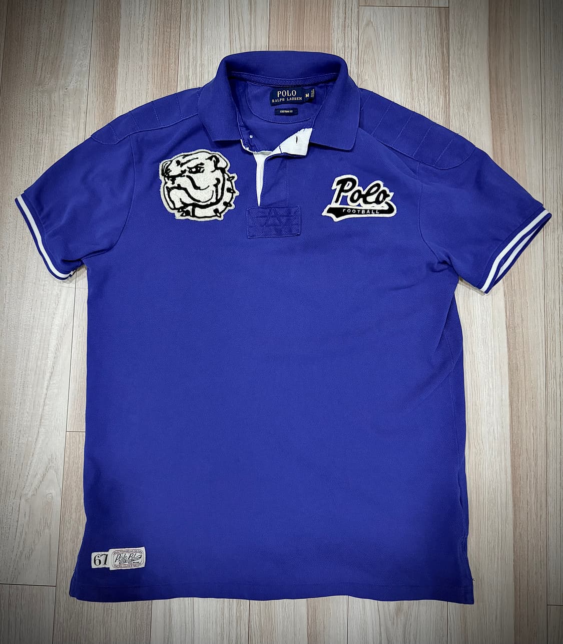 폴로 랄프로렌 커스텀핏 럭비 폴로 반팔 티셔츠 (불독 패치) 상품이미지1