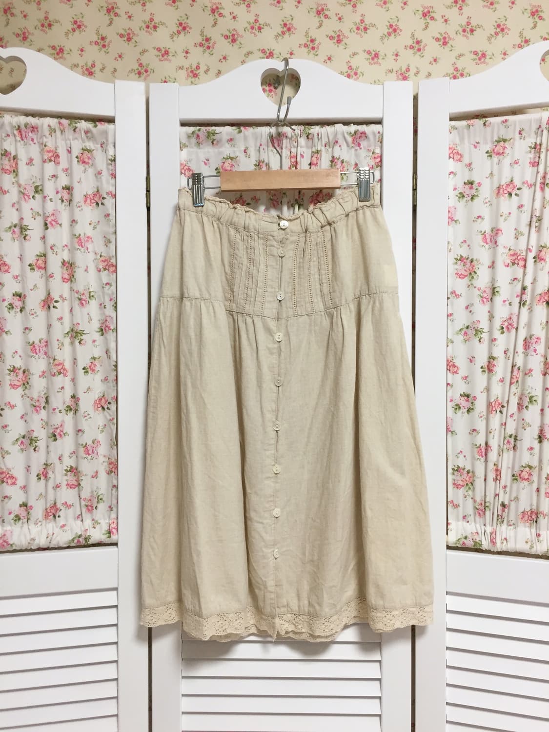 빈티지 크로셰 단추 스커트 상품이미지1