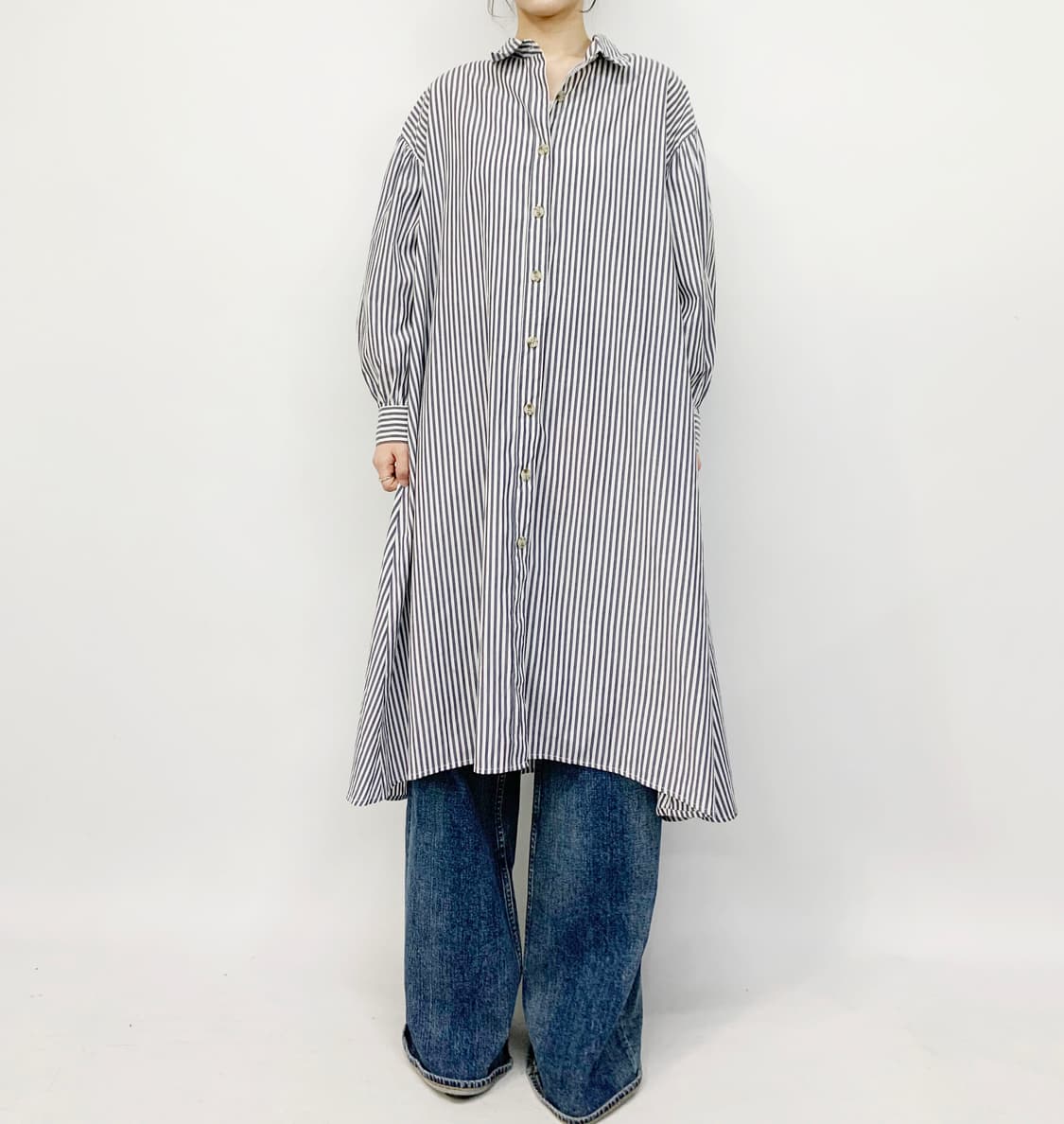 OLIVE DE OLIVE 스트라이프 셔츠 원피스 상품이미지1