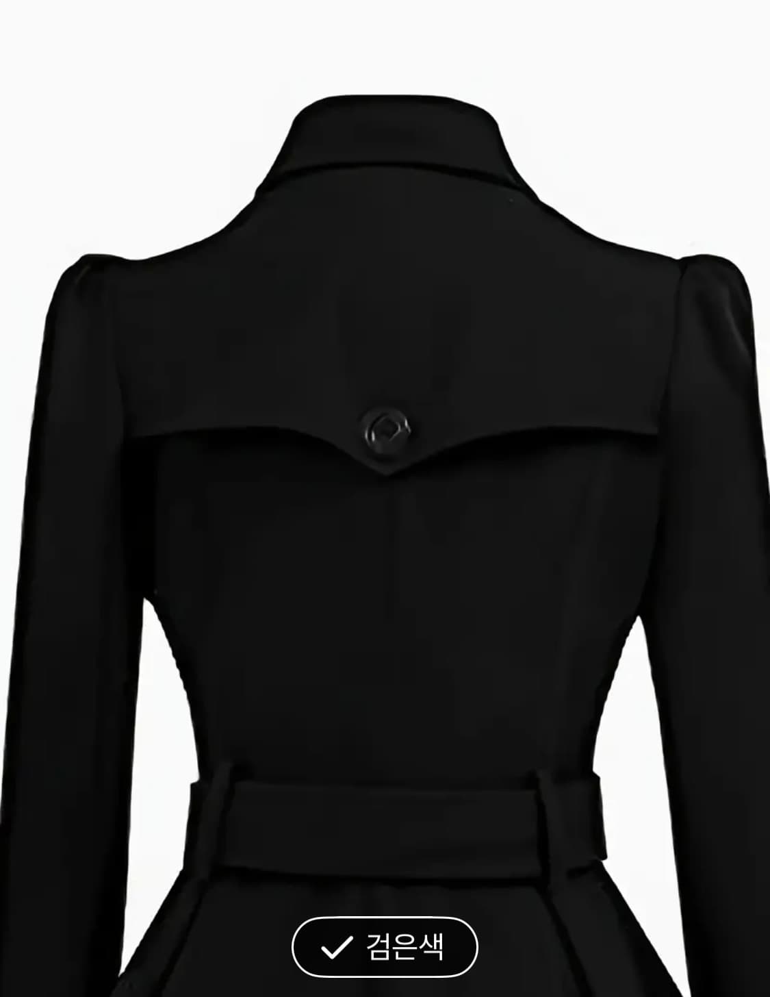 블랙 벨티드 플레어 코트 새상품 상품이미지4
