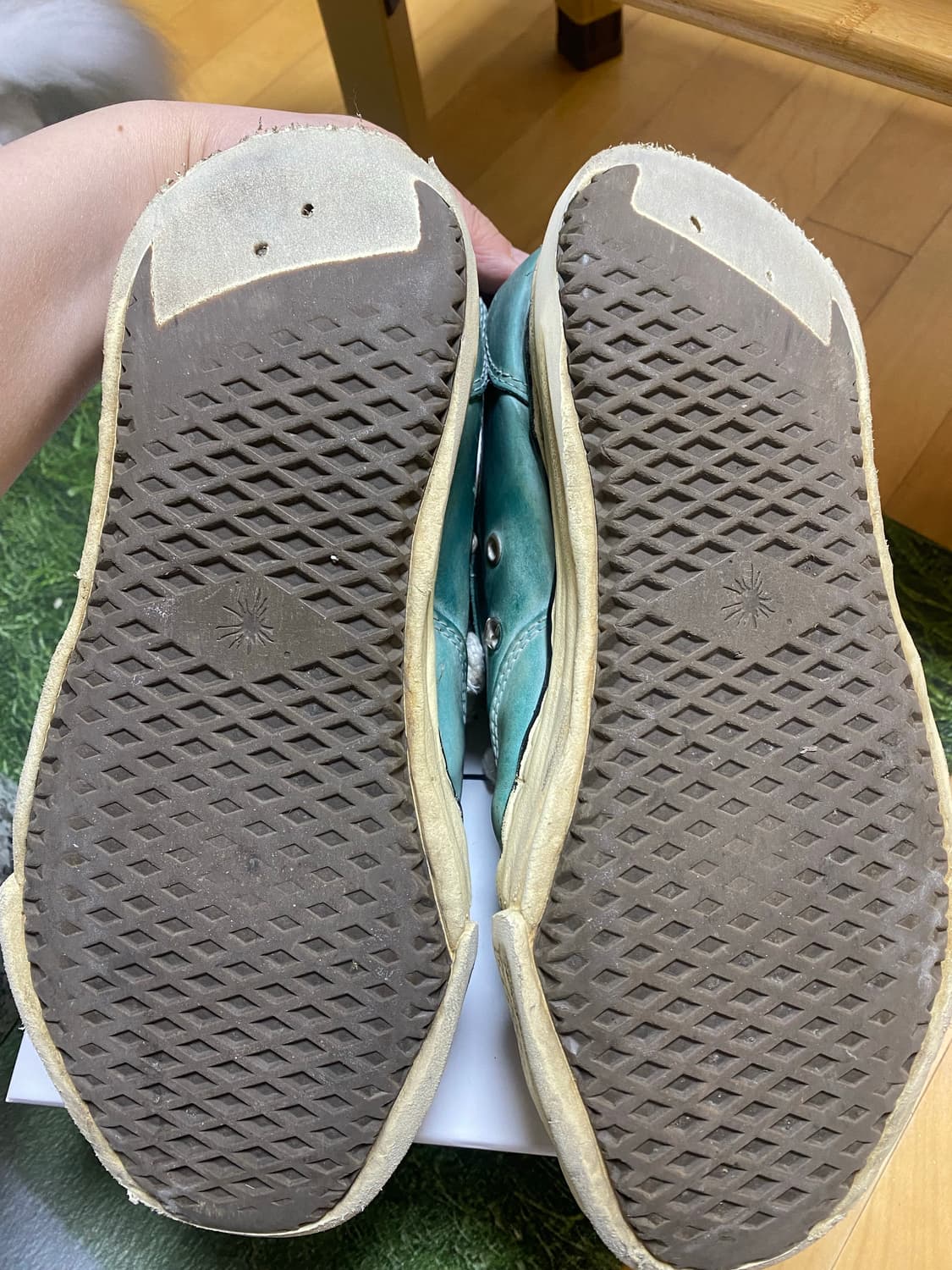 (GD 착용)미하라 야스히로 레더 로우탑 그린 42 상품이미지8