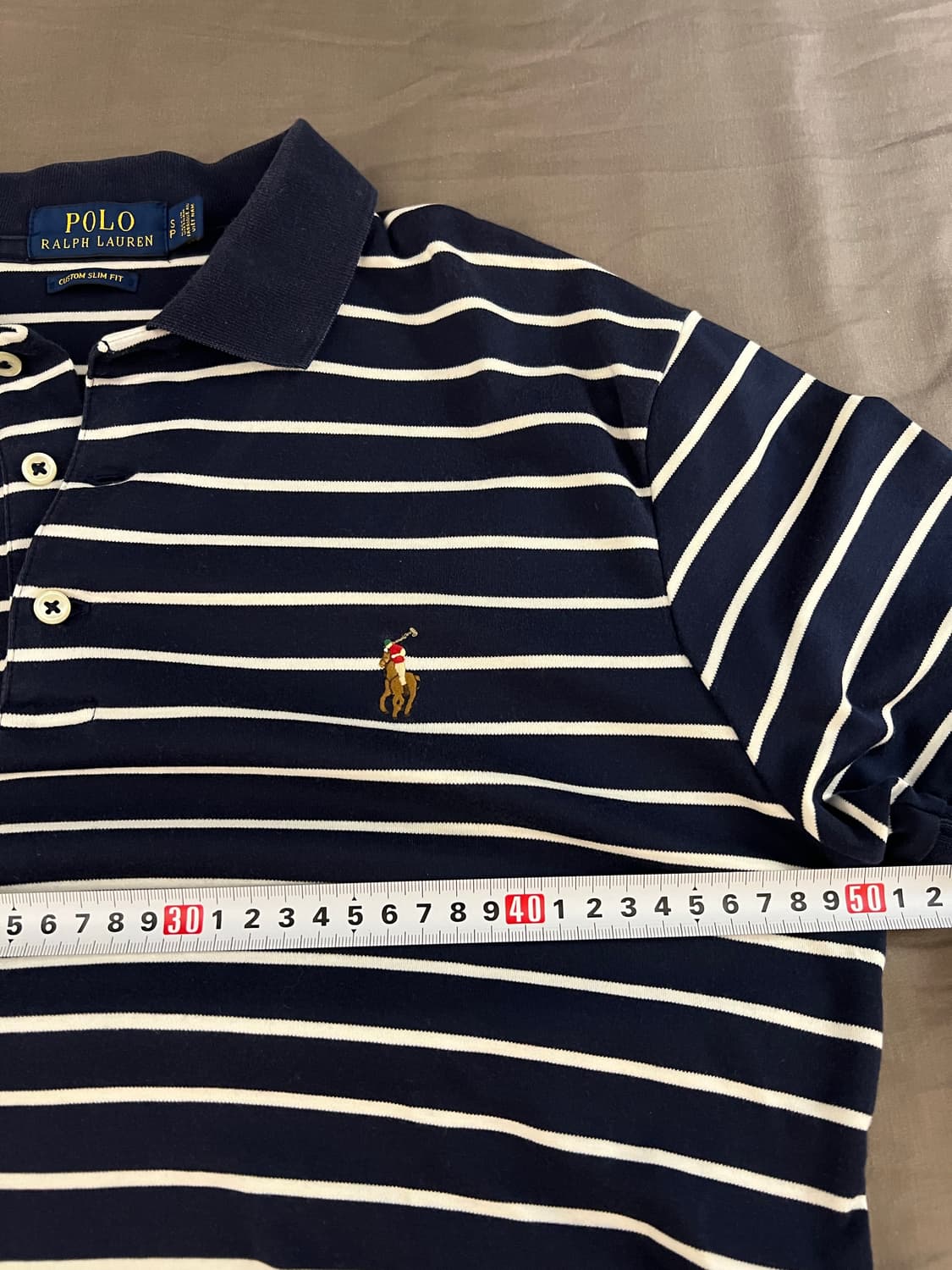 폴로 랄프로렌 네이비 줄무니 카라티 s 상품이미지5
