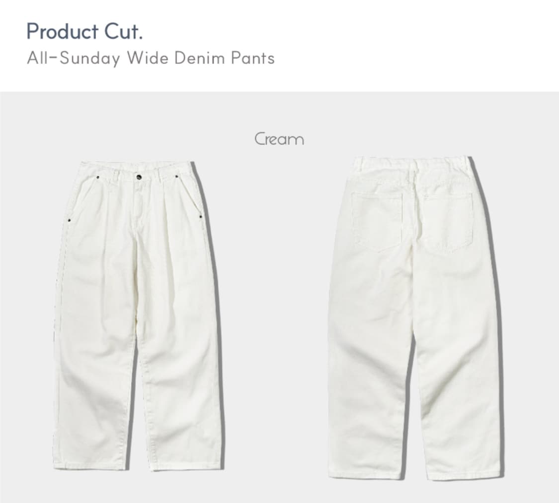 디미트리블랙 와이드 데님 팬츠_크림 상품이미지3