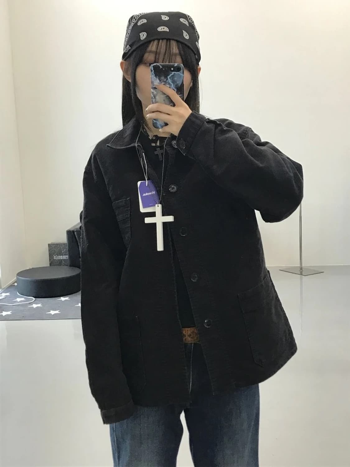 르 몽 생 미셸 70년대 빈티지 워크 자켓  상품이미지2