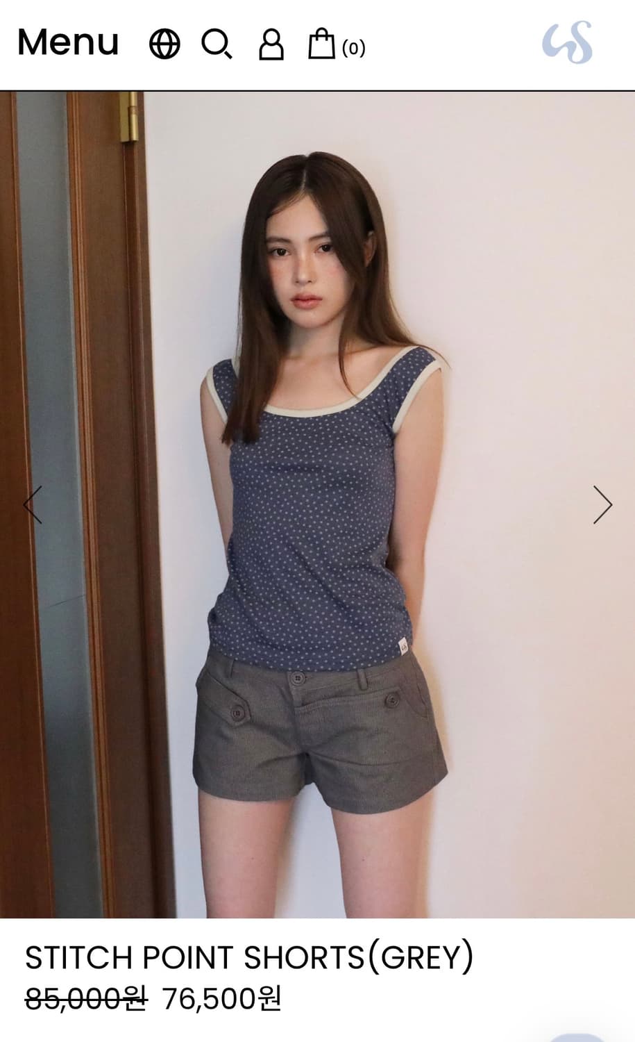 Uglyshadow / Stitch Point Shorts (grey) 상품이미지3