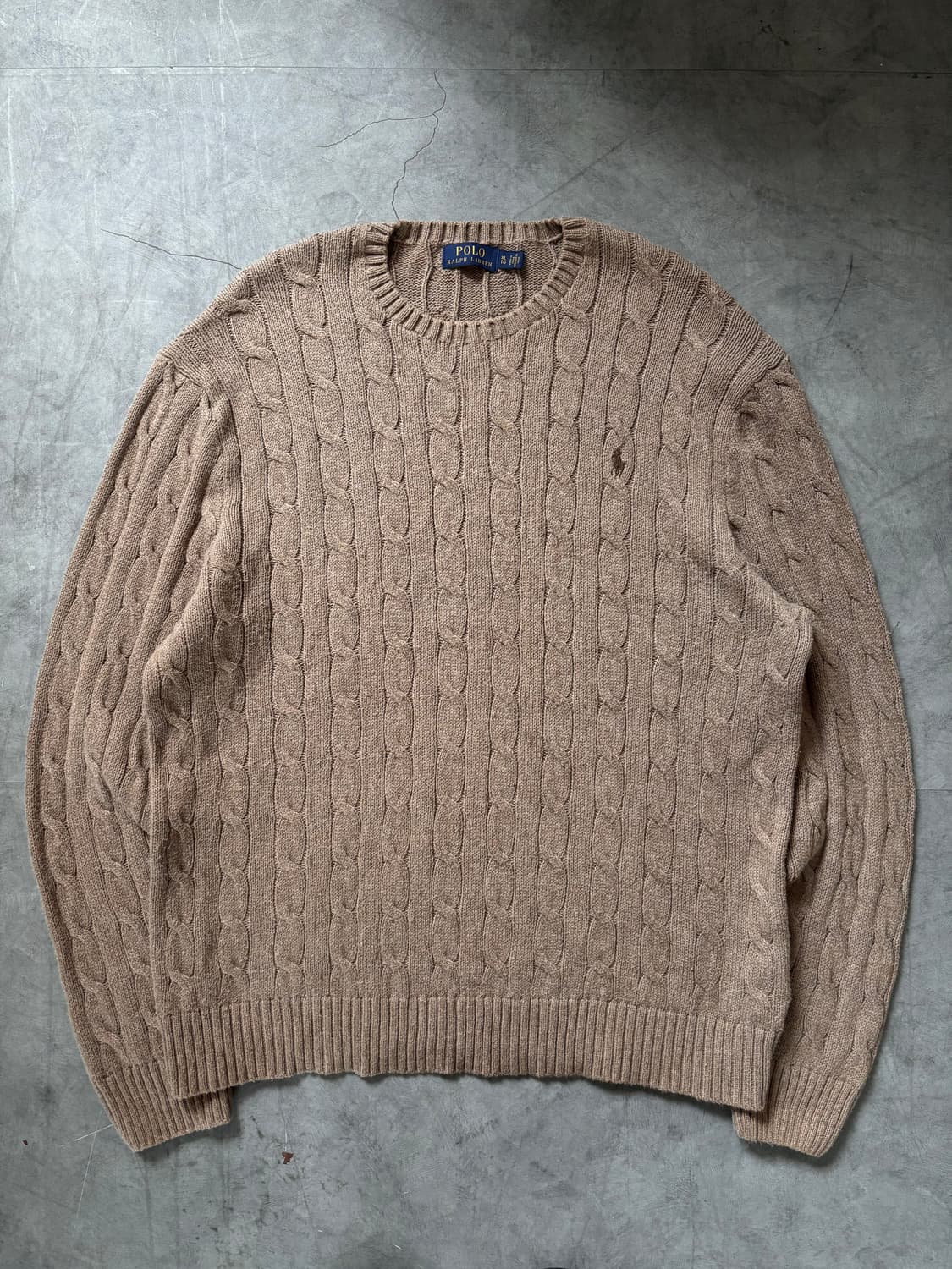Polo 폴로 랄프로렌 베이지 컬러 케이블 니트 상품이미지1