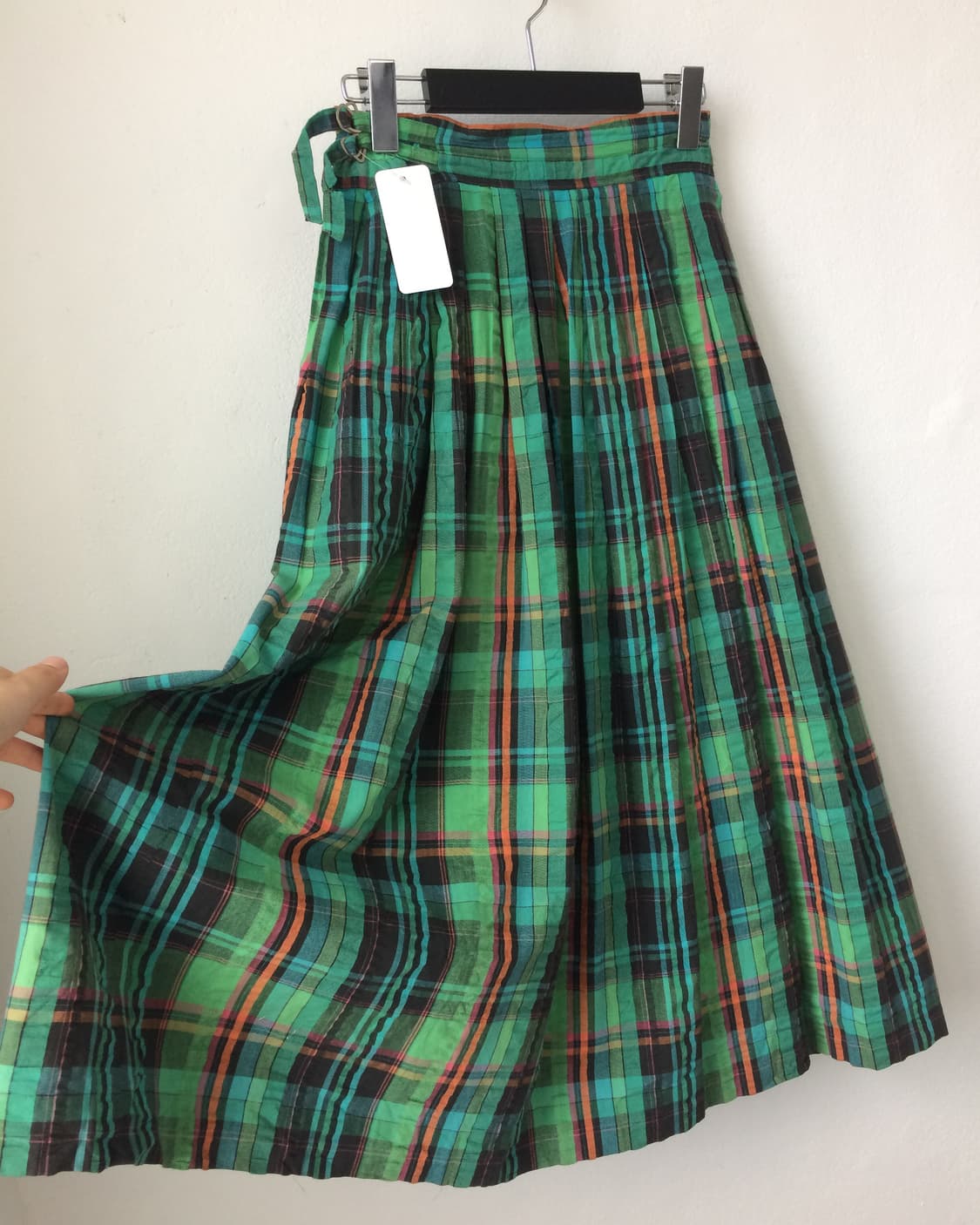 Belted check pattern long skirt 상품이미지4