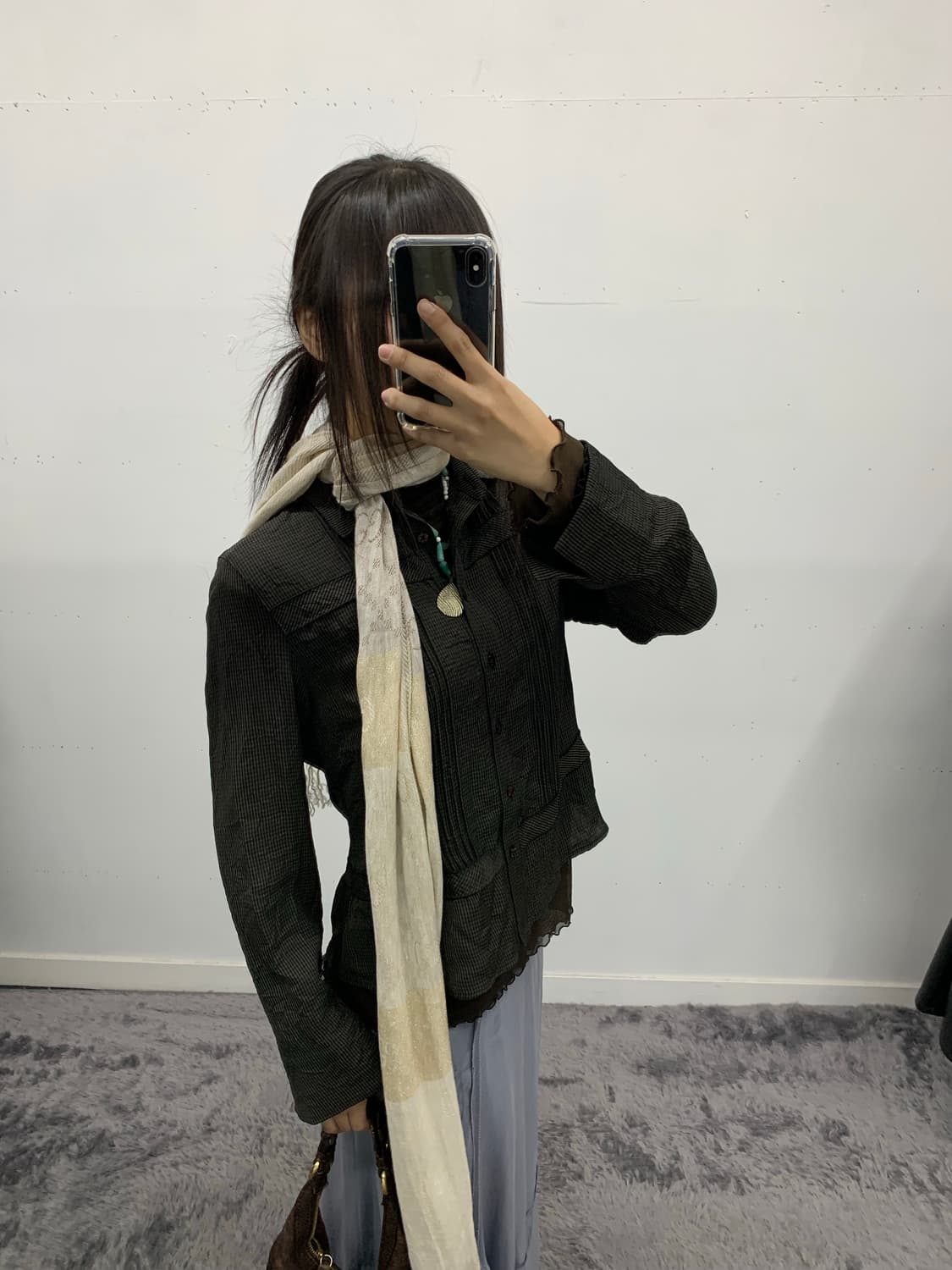 디테일 체크 셔츠 상품이미지2