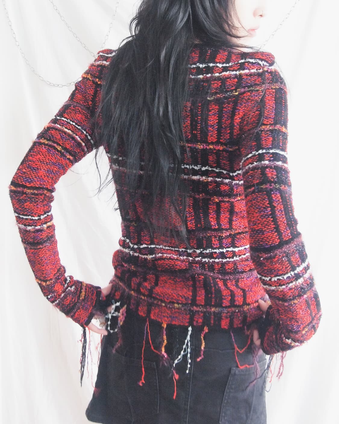 발망 17ss 런웨이 그런지 트위드 니트 상품이미지5