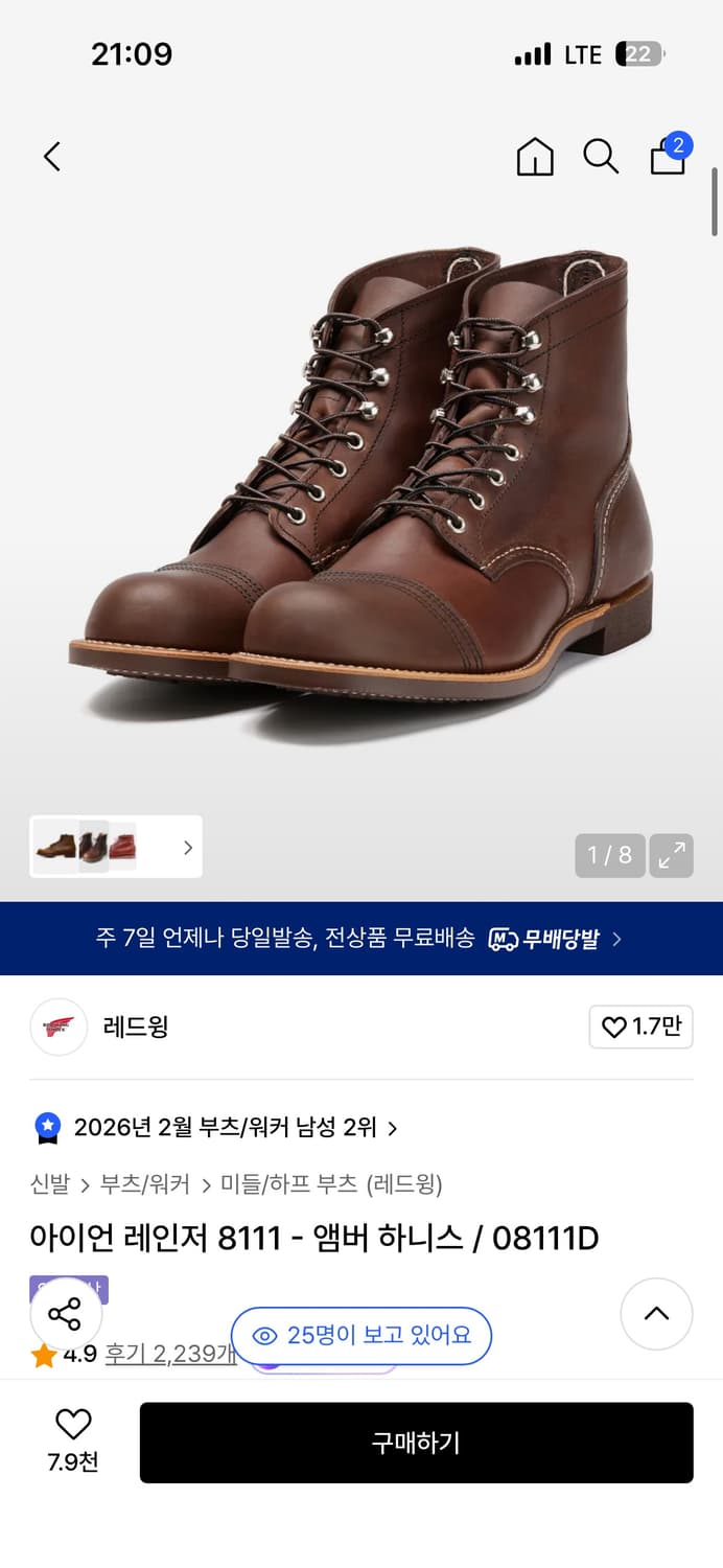 레드윙 8111 290 상품이미지1