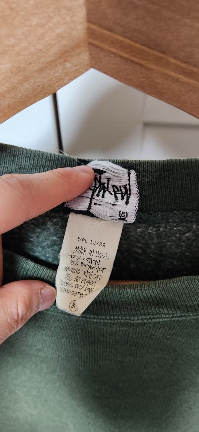 XL 스투시 80S 딥카키올리브 오버핏 맨투맨 상품이미지6