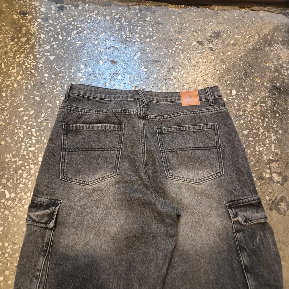 32인치 워싱블랙 카고 와이드데님팬츠  상품이미지7