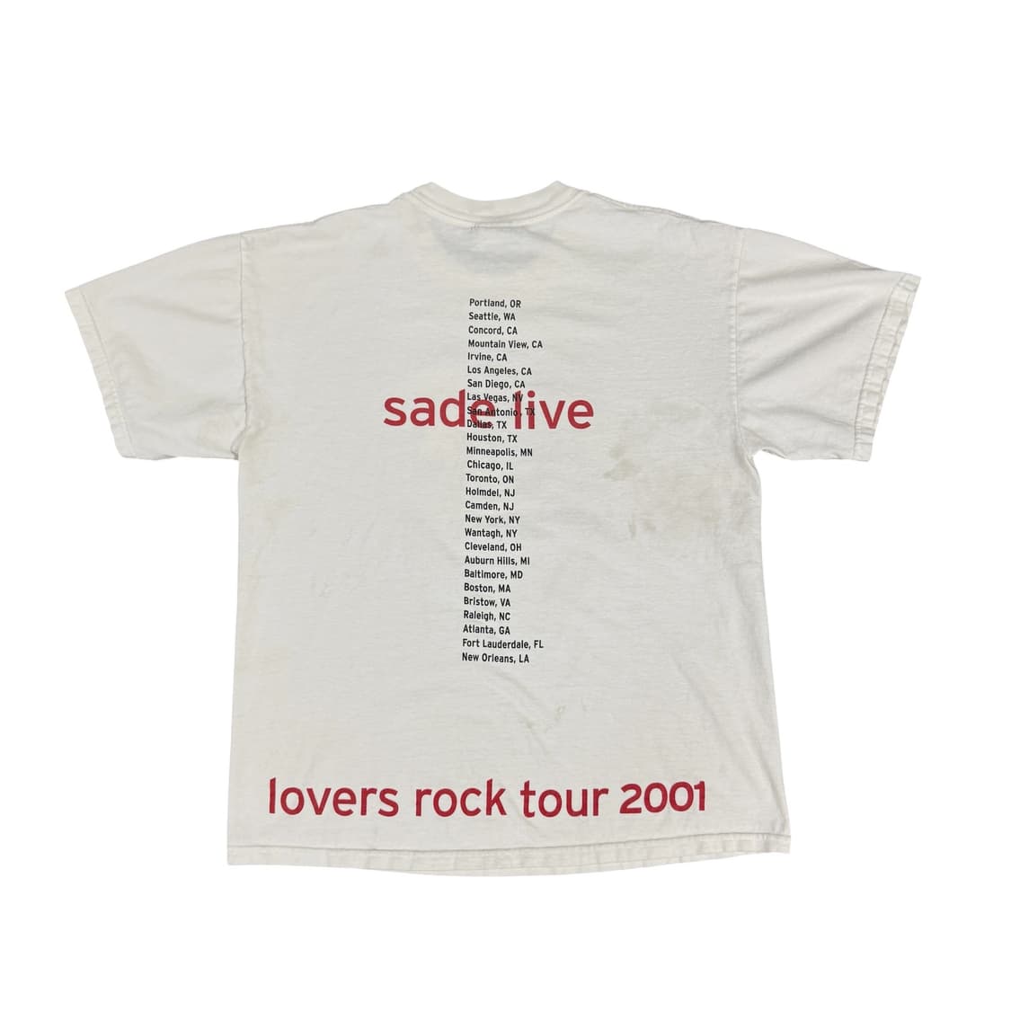 2001 Sade Lovers Rock Tour Tee 샤데이 티셔츠 상품이미지2