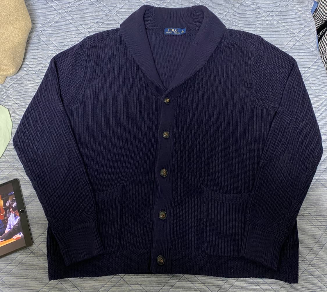 폴로 랄프로렌 남성 숄카라 가디건 네이비 L 상품이미지1