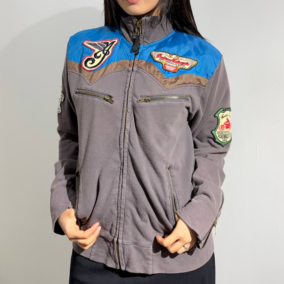 인디안 모터사이클 바이커 코튼자켓 상품이미지1