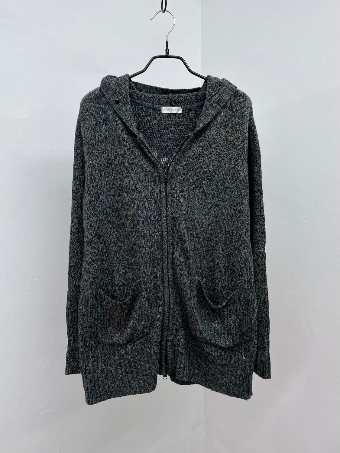 차콜 투웨이 니트 집업 상품이미지5