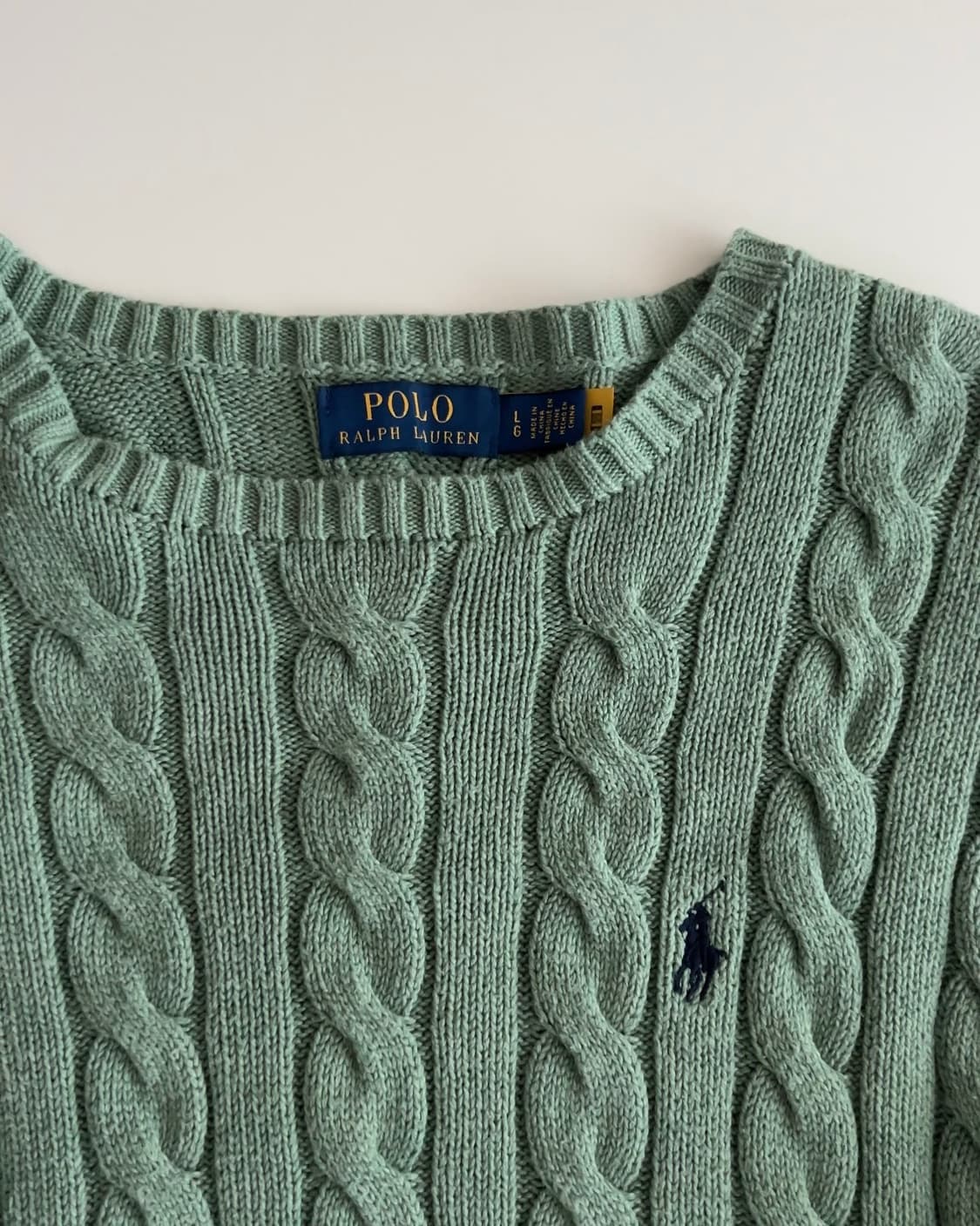폴로 랄프로렌 케이블 라운드 니트 L 상품이미지4