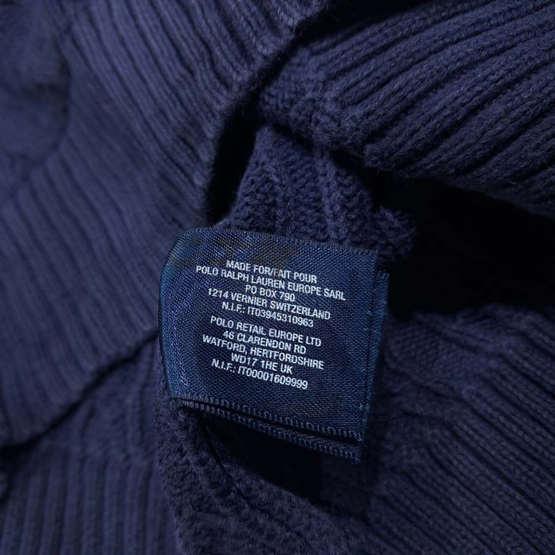 CL383 XL 폴로 00s 코튼 케이블 네이비 니트 스웨터 상품이미지5