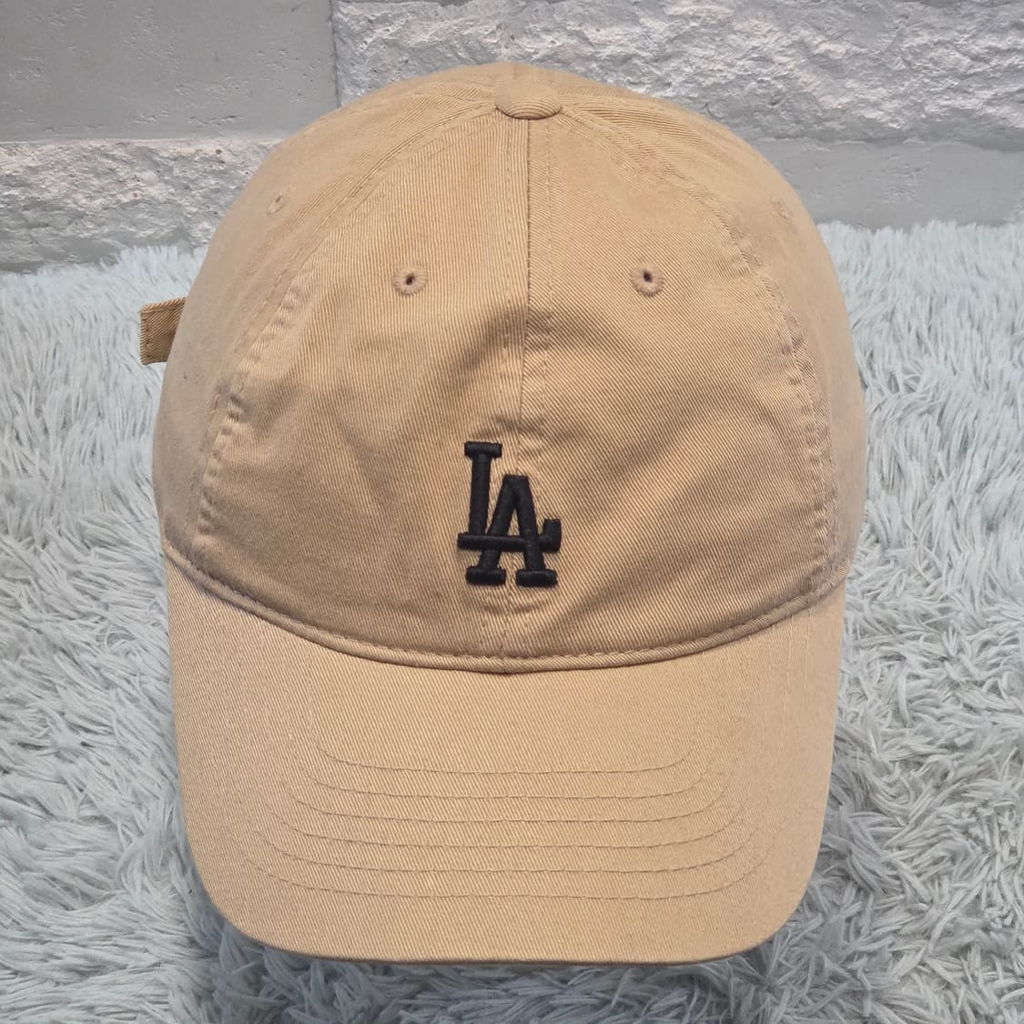 1p-8:MLB LA 다저스 베이지 코튼 볼캡 프리사이즈 (56-59) 상품이미지1