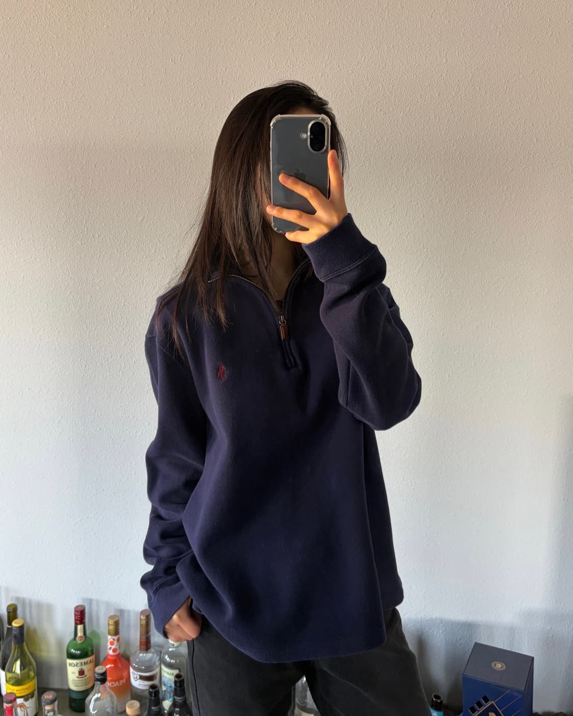 [M]폴로 랄프로렌 하프집업 반집업 코튼 니트 navy 상품이미지4