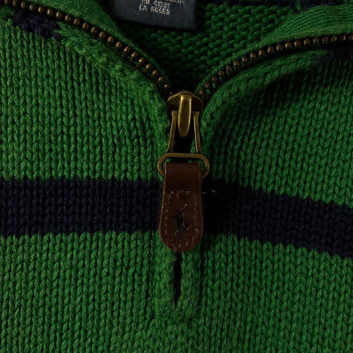 Polo  폴로 랄프로렌 자수 코튼 그린 스트라이프 반집업 니트 상품이미지4