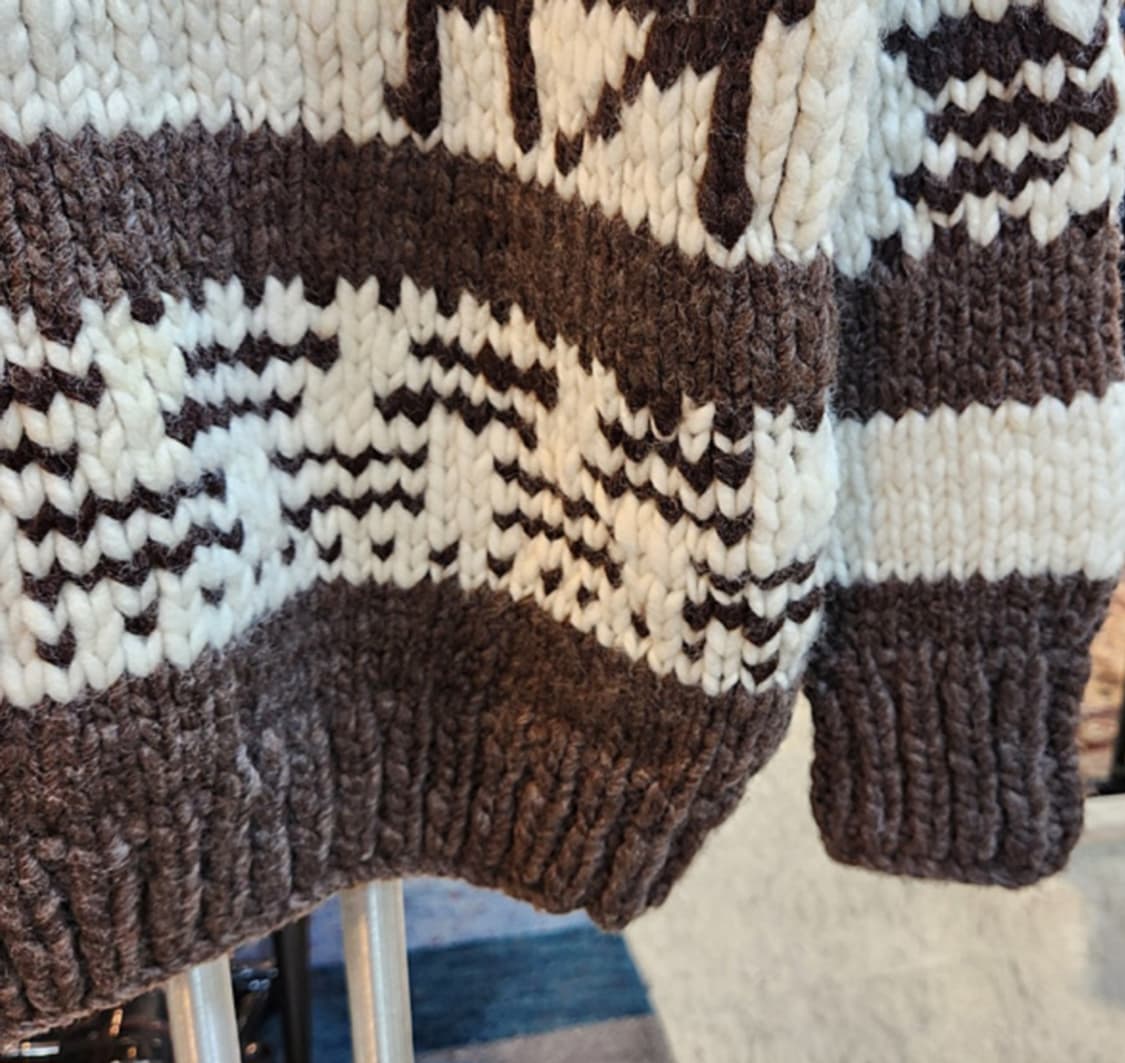 캐나다 핸드메이드 두툼한 양모 인디언 코위찬 스웨터 cowichan 상품이미지9