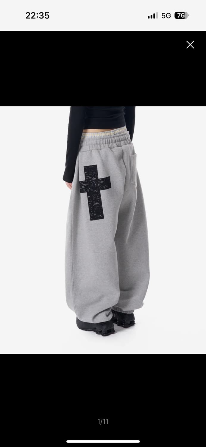 아캄 Laced CROS2 Patch Sweatpants (Gray) 상품이미지1