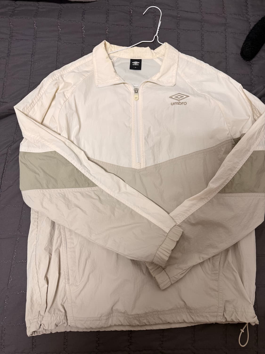 플레이버 스탠넥 아노락 베이지 그레이(UP121CWT31) 상품이미지1