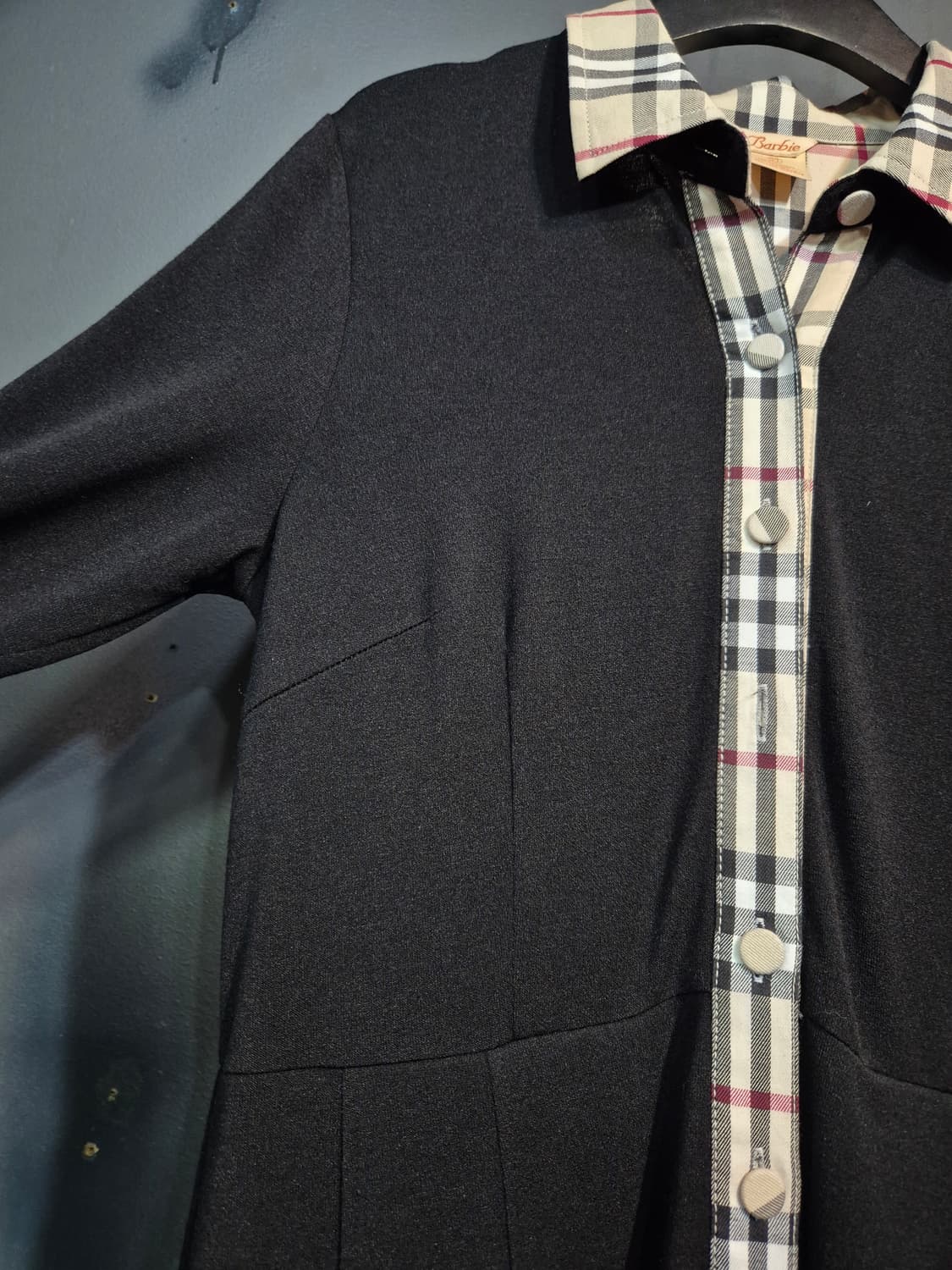 Barbie 블랙 체크 롱 셔츠 원피스 77 상품이미지4
