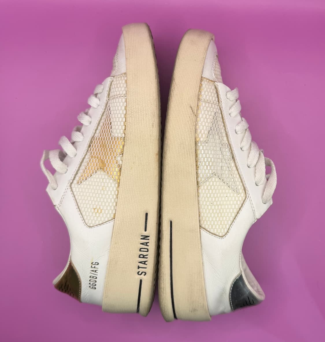 골든구스 스타단 실버/골드 믹스 스니커즈 35사이즈 상품이미지3