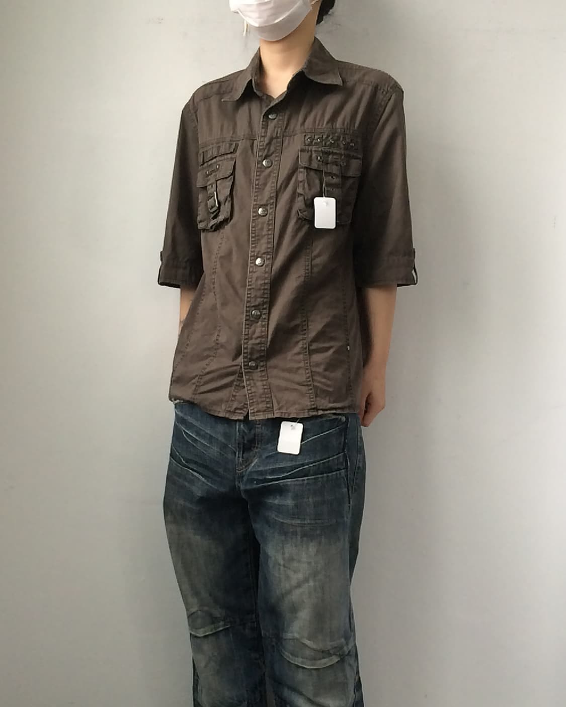 Stud belted pocket point shirt 상품이미지5