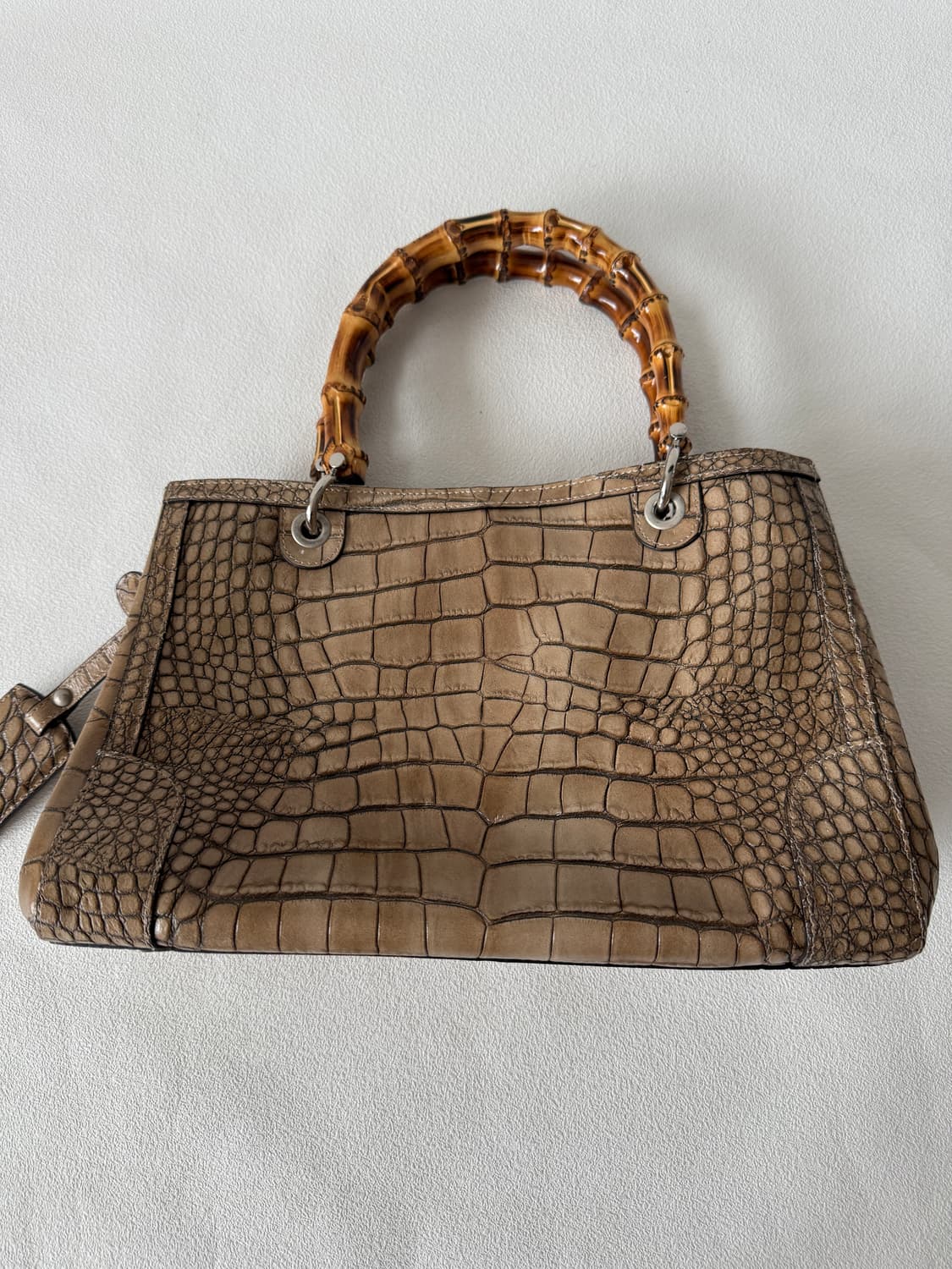 CLAUDIA 크로커 뱀부 토트백(ITALY) 상품이미지3