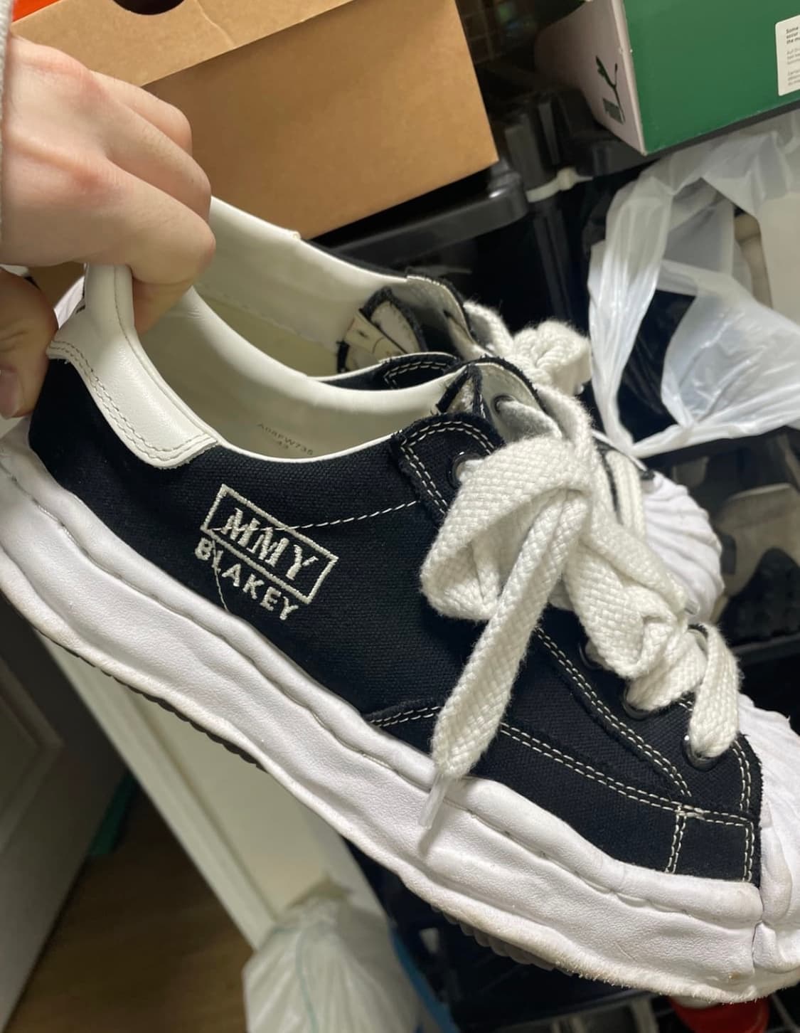 메종 미하라 야스히로 블레이키 OG 솔 캔버스 로우 탑 스니커즈 상품이미지3