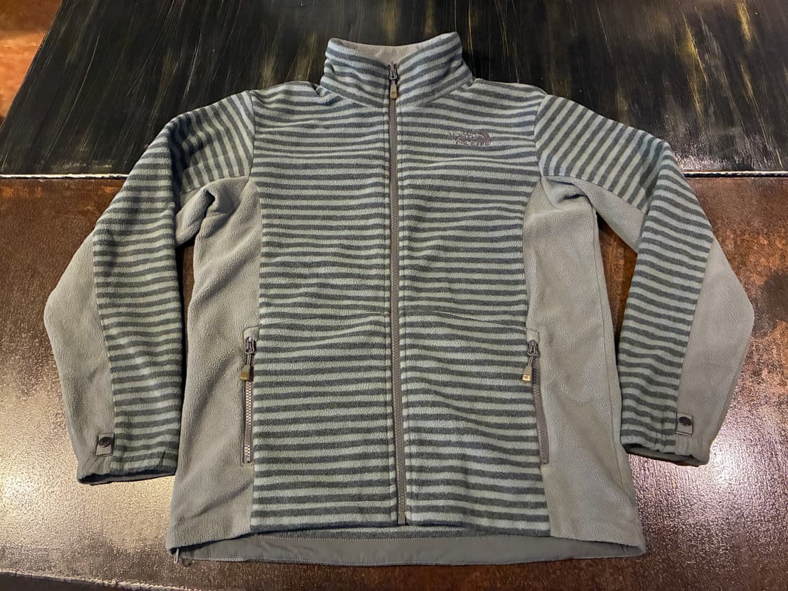 95) 노스페이스 스트라이프 플리스 자켓 그레이 상품이미지1