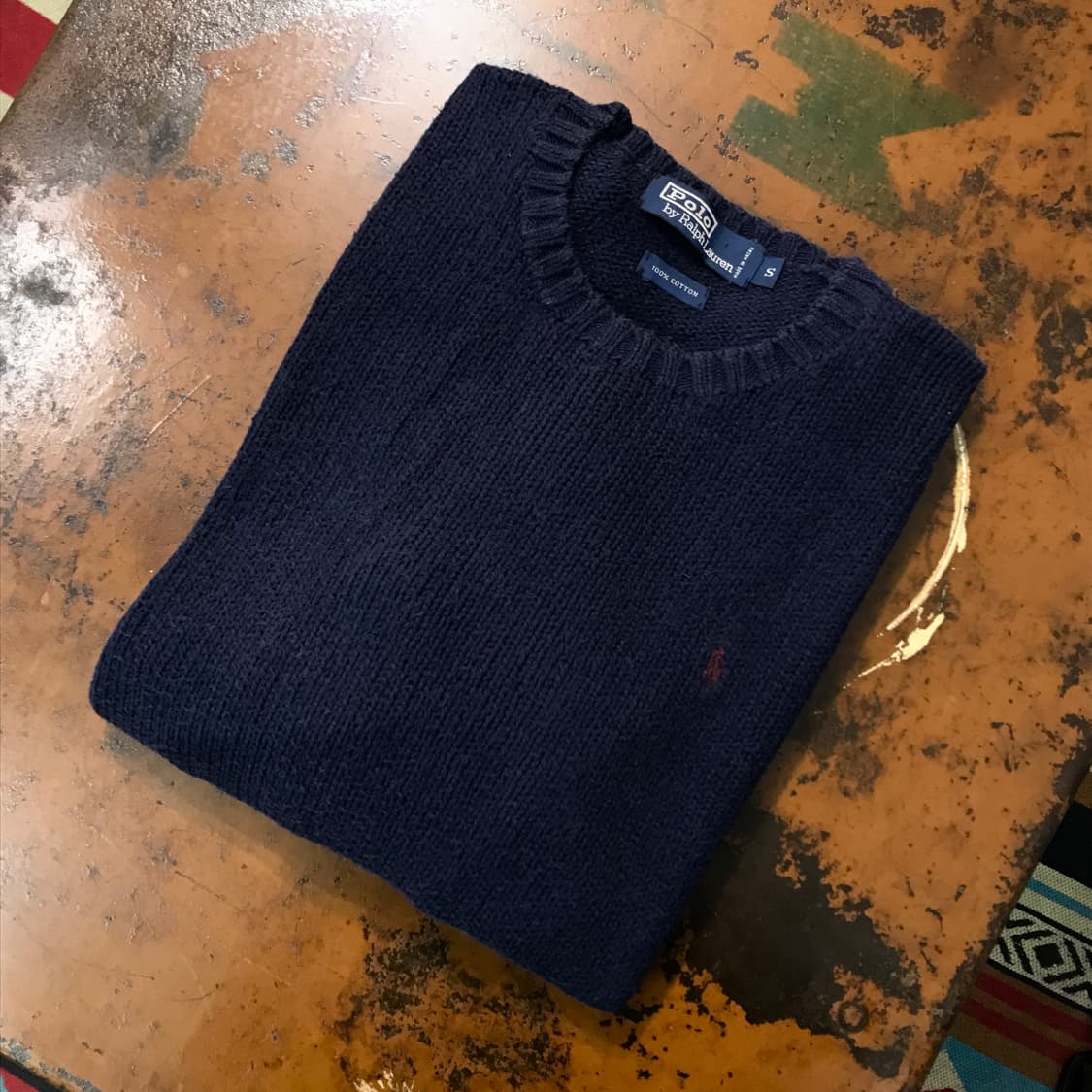 폴로랄프로렌 네이비 코튼 니트 스웨터 남자 105 사이즈  상품이미지1