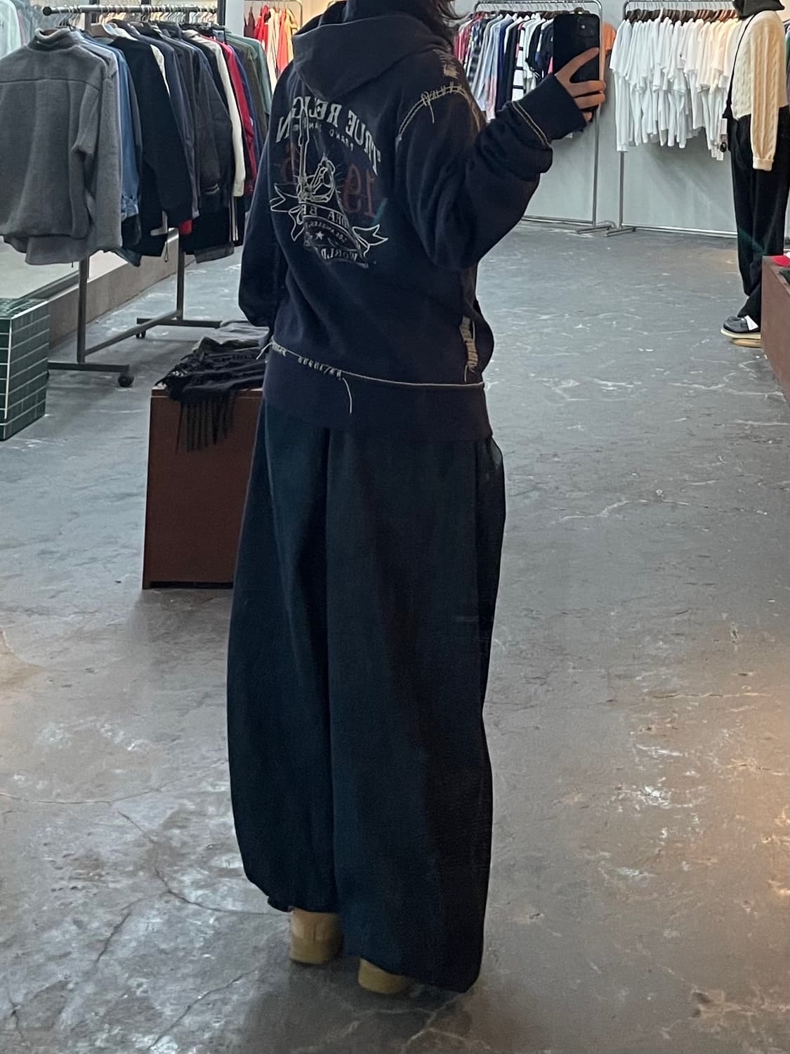 트루릴리전 스티치 네이비 후드집업 H1011 상품이미지2