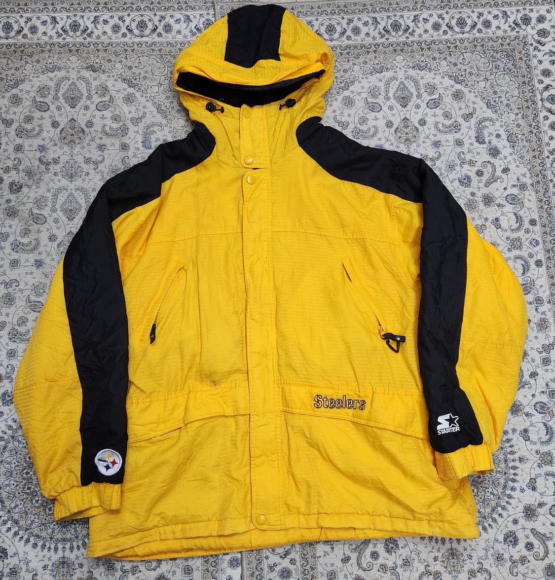 90s 올드스쿨 스타터 X NFL 스틸러스 후드 자켓 2XL 상품이미지1