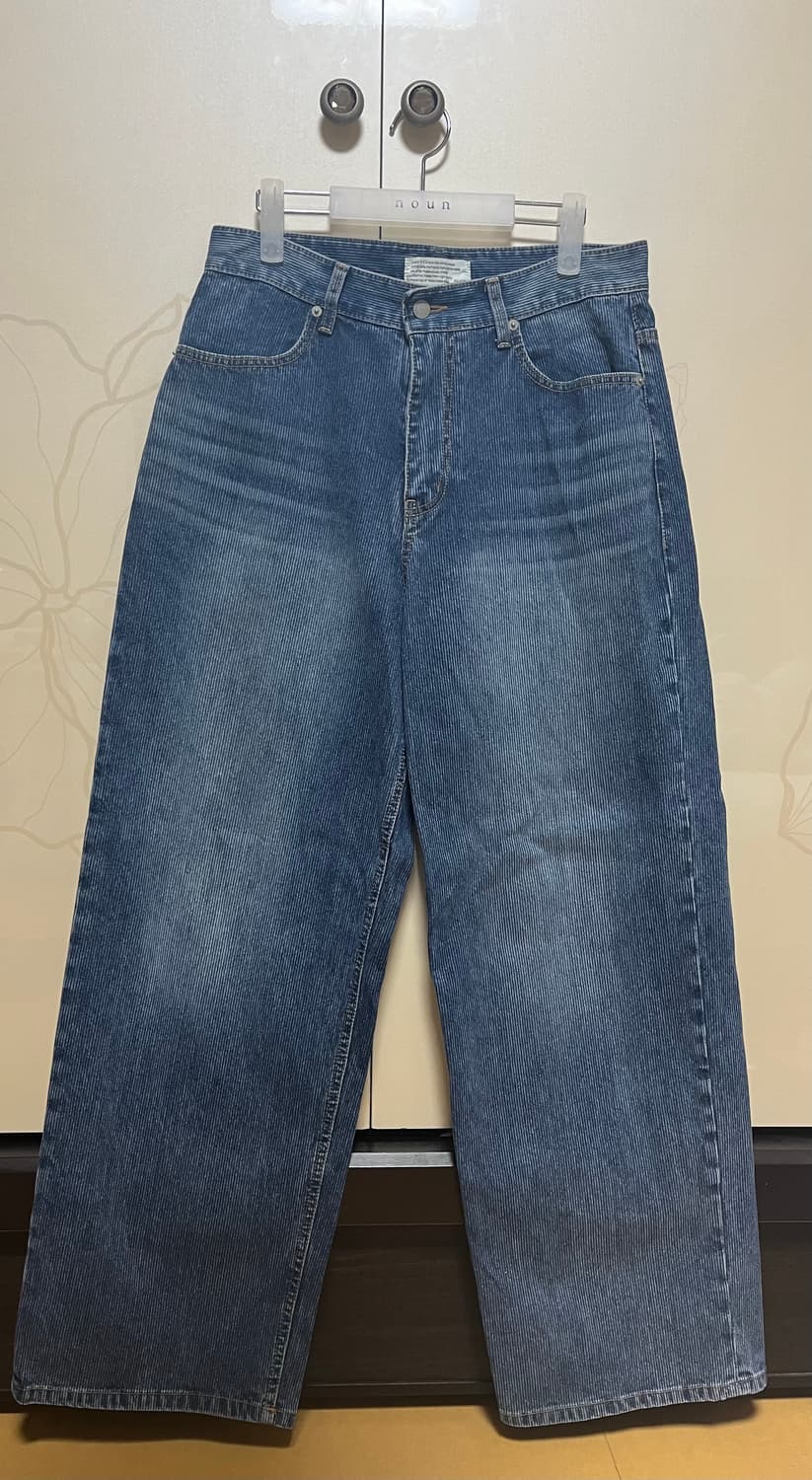 다이브인 루즈 와이드 데님 팬츠(ribbed blue) 상품이미지3